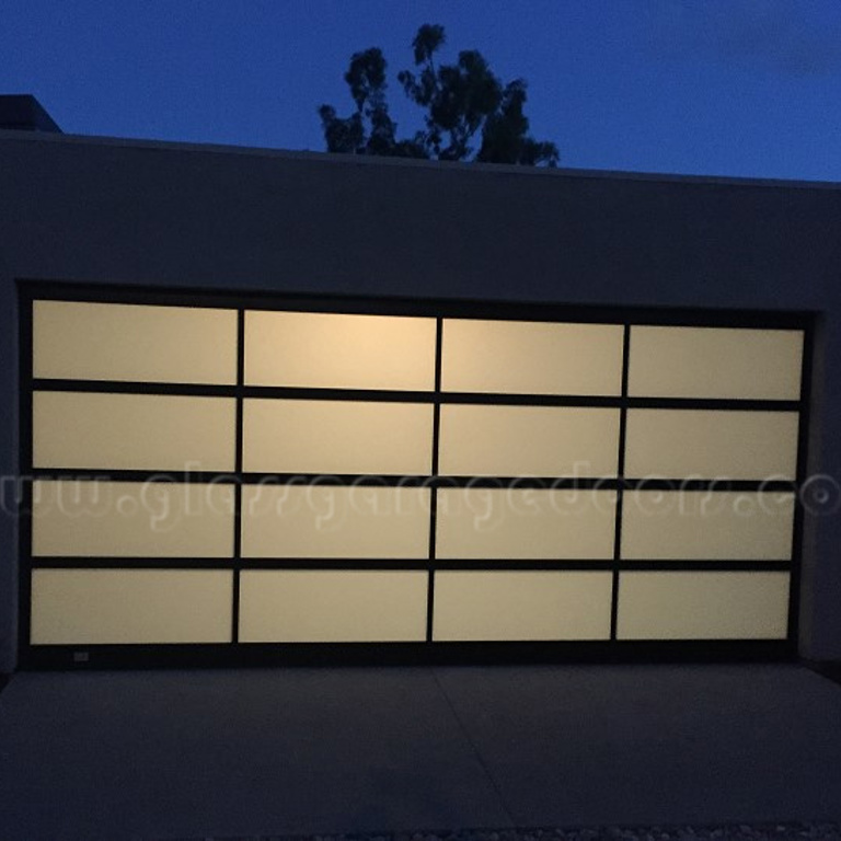 Glass Garage Door in Solana Beach california residence