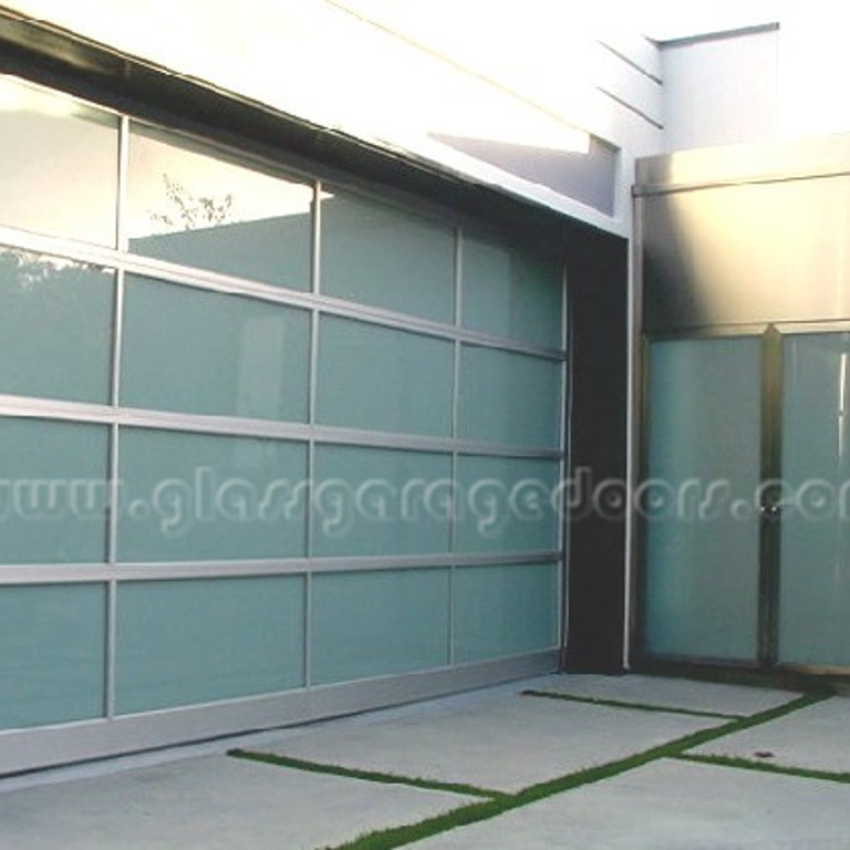 Luxury glass garage door with panoramic design in Beverly Hills, CA