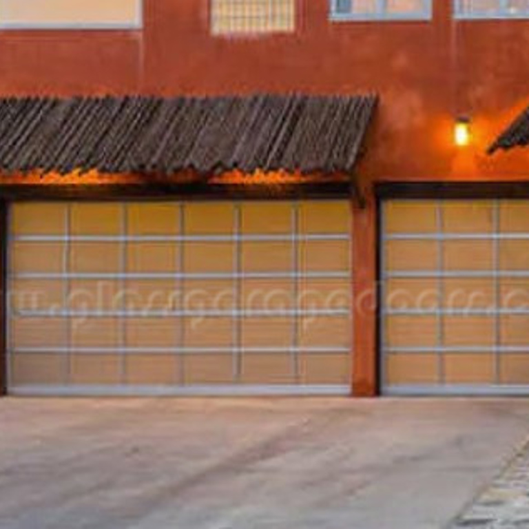 single and double garage doors on Brier Drive, Los Angeles, California 90046