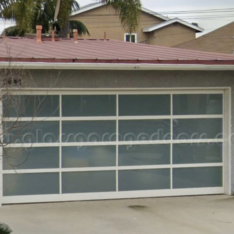 Glass Garage Door installed in Long beach california home