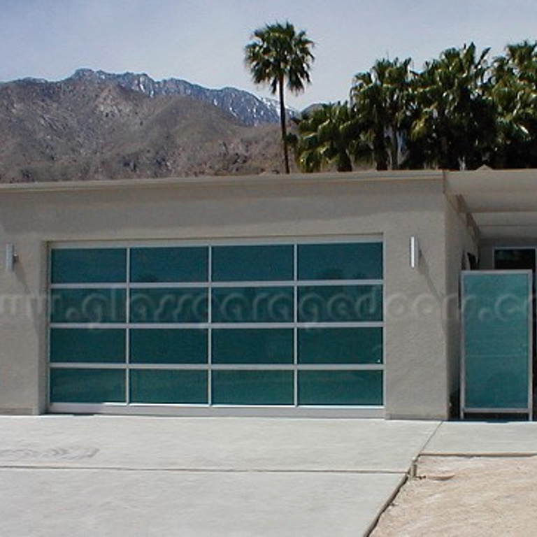 Overhead Sectional Glass Door installed in palm springs, california