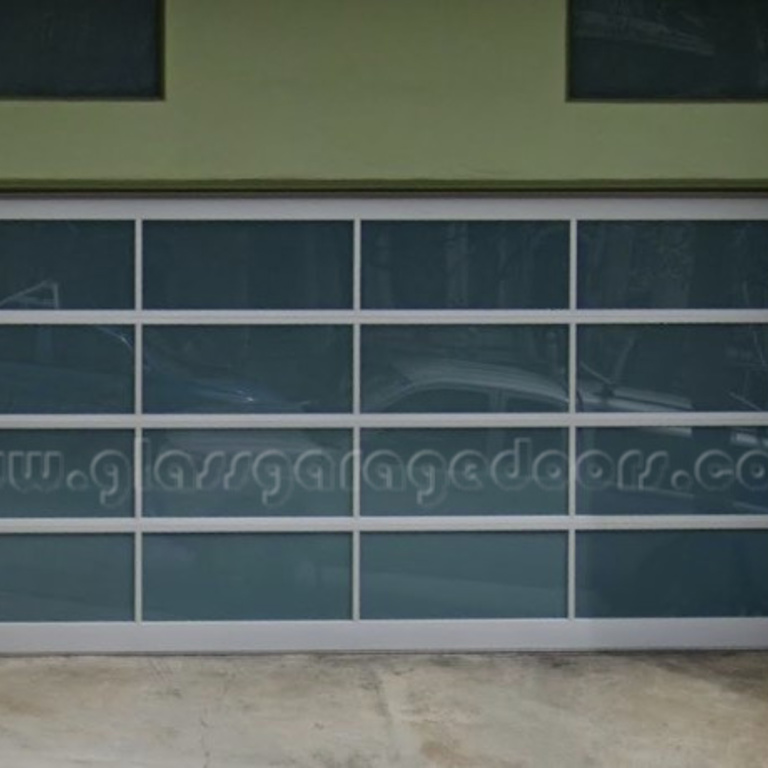 Modern aluminum glass garage door in a San Francisco residence on Diamond Street, enhancing the entrance with its sleek appearance