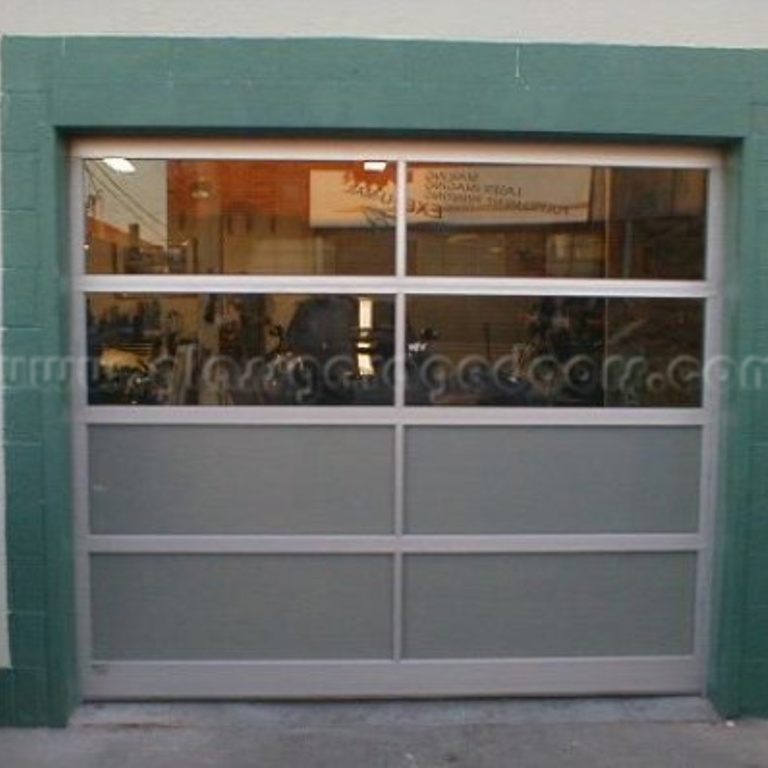 glass garage door installed in business for easy access on Lincoln Boulevard in Marina del rey California