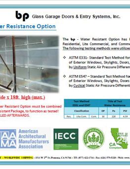 Water Resistance Option