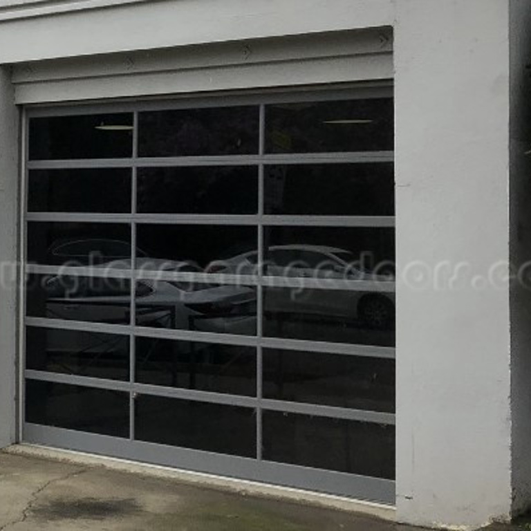 glass garage door on Barrington Avenue, Los Angeles, California,