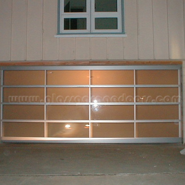 Residential aluminum glass garage door with obscured glass  in Palos Verdes california