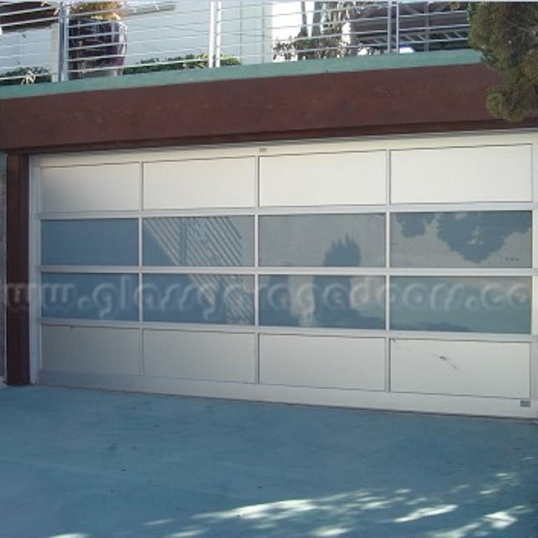 Premium Aluminum and glass garage door in San Diego, California, combining style, durability, and natural light.