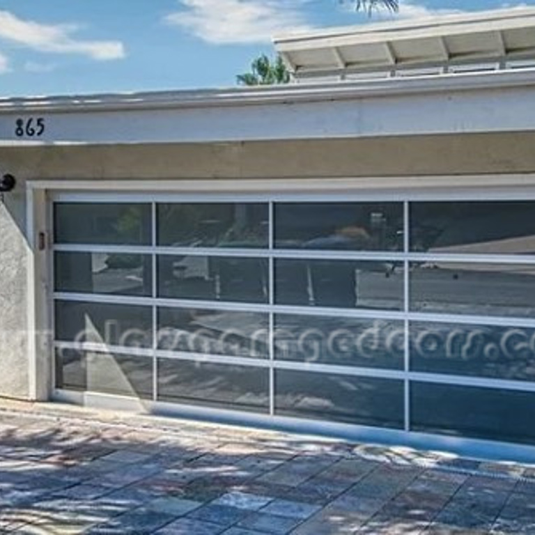 Residential Glass Garage Door at La Miranda Street in Laguna Beach California