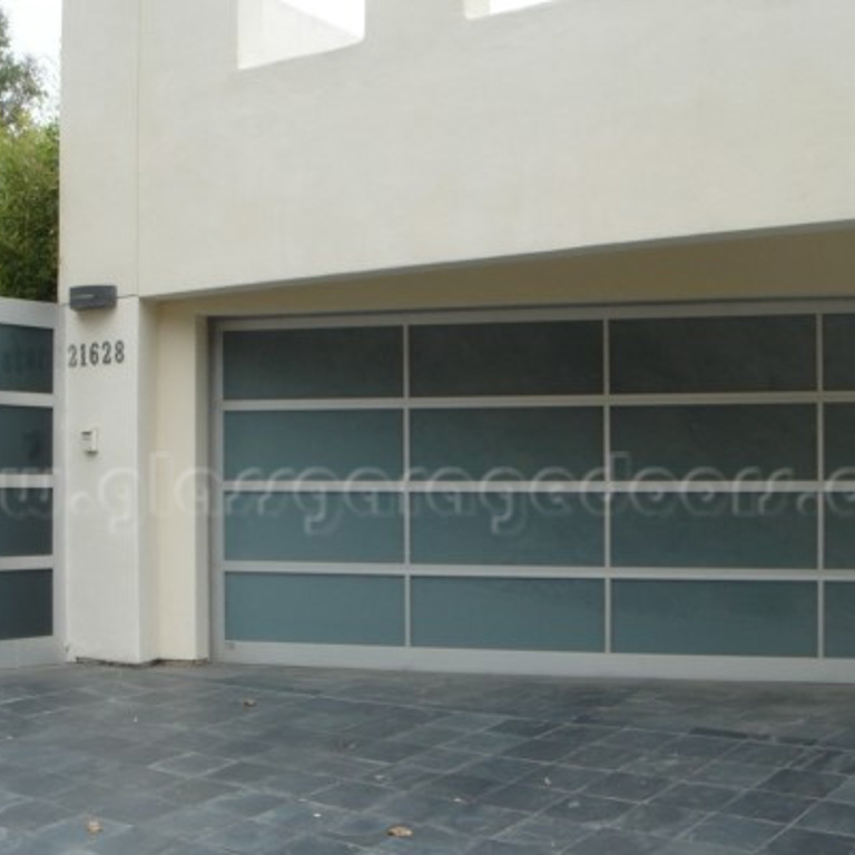 Modern glass garage door on W Rambla Vista Drive in Malibu, CA 90265